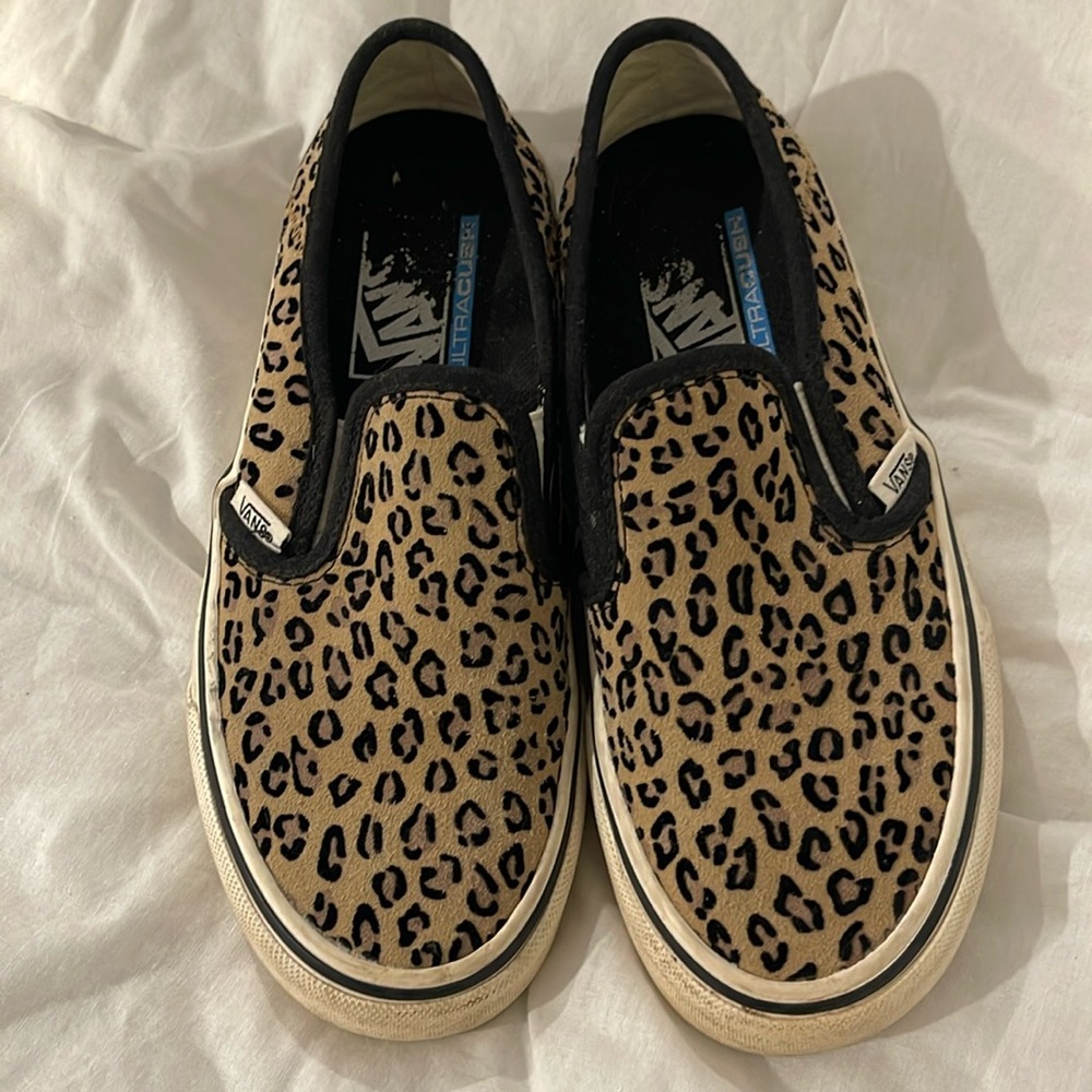 Women’s Leopard Print Vans Slides - Size 5